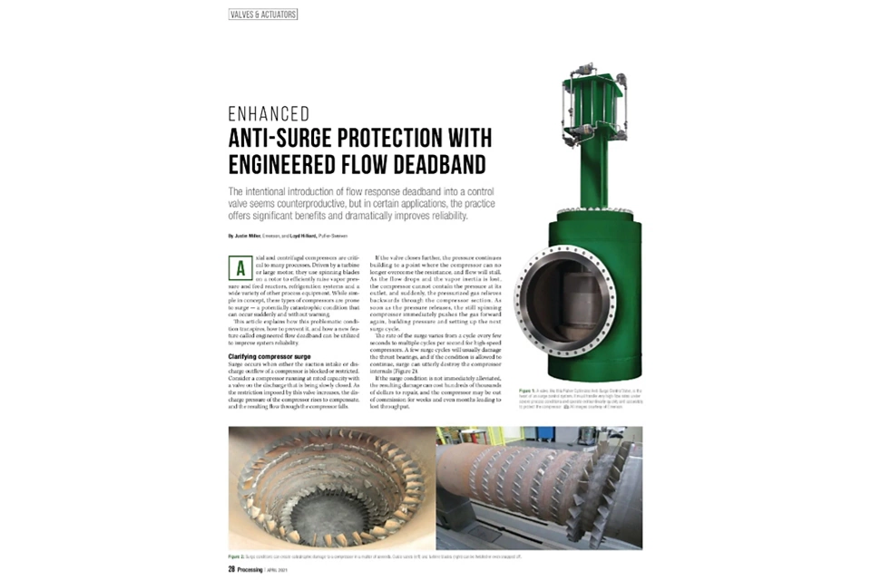 文章：通过设计流量死区实现增强型防喘振保护