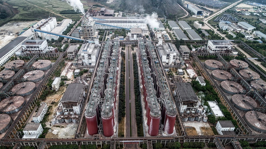 aerial view of alumina factory