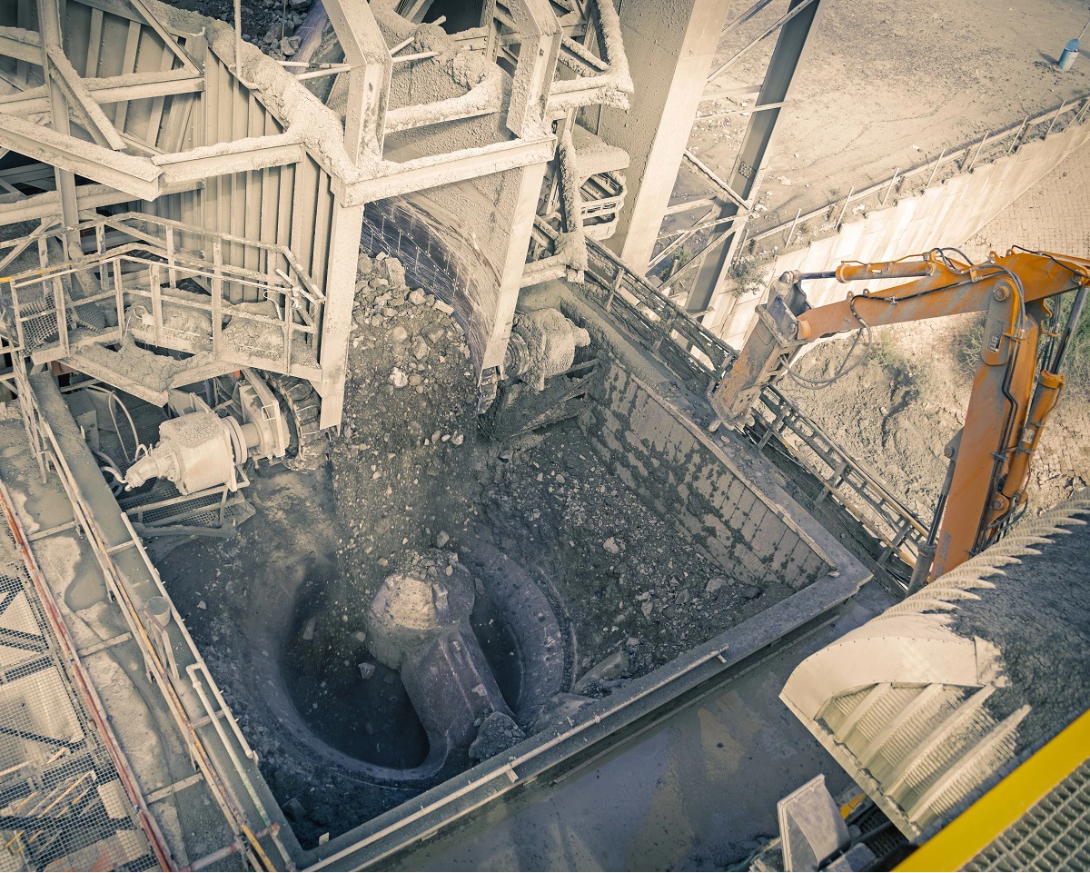 Diamond processing plant crusher where kimberlite is crashed to recover diamonds, Botswana