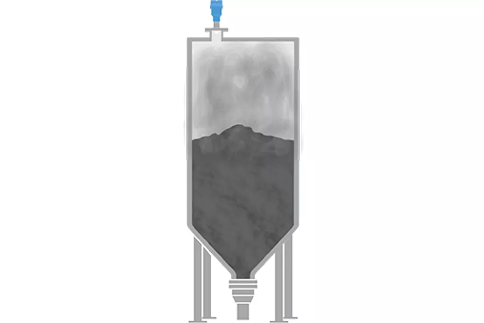 燃煤发电厂飞灰筒仓的物位测量