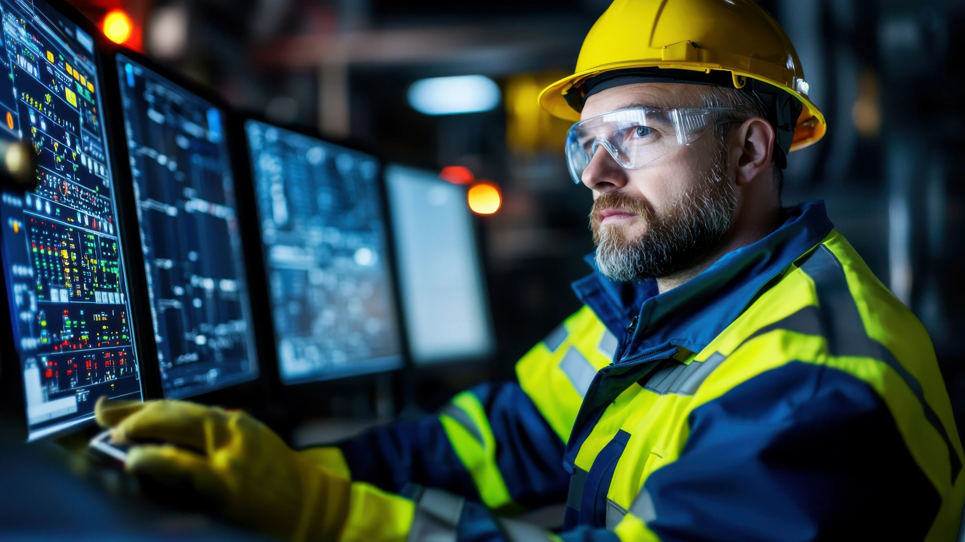 An Efficient engineer monitoring data on multiple screens in refinery
