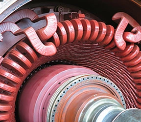 Electric power generator and steam turbine during repair at power plant