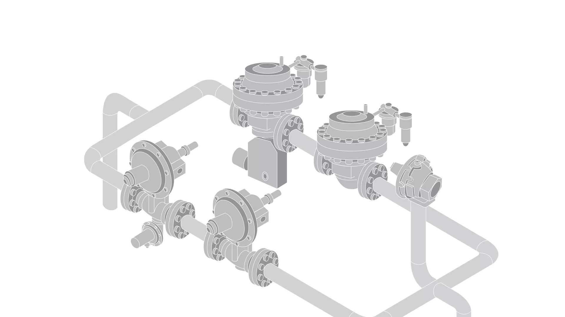 Fuel Gas Regulator Station with Natural Gas Regulator Valves with Gas Safety Shutoff Valves and Gas Relief Valve