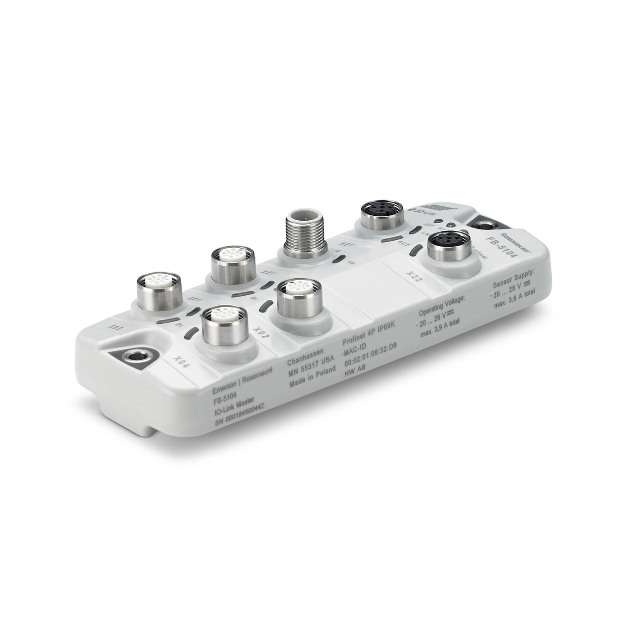 Rosemount™ Hygienic IO-Link Master with Profinet Interface - 4 Port