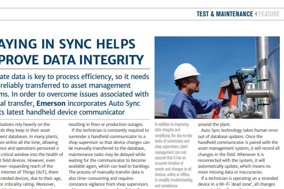 文章：保持同步有助于提高数据完整性