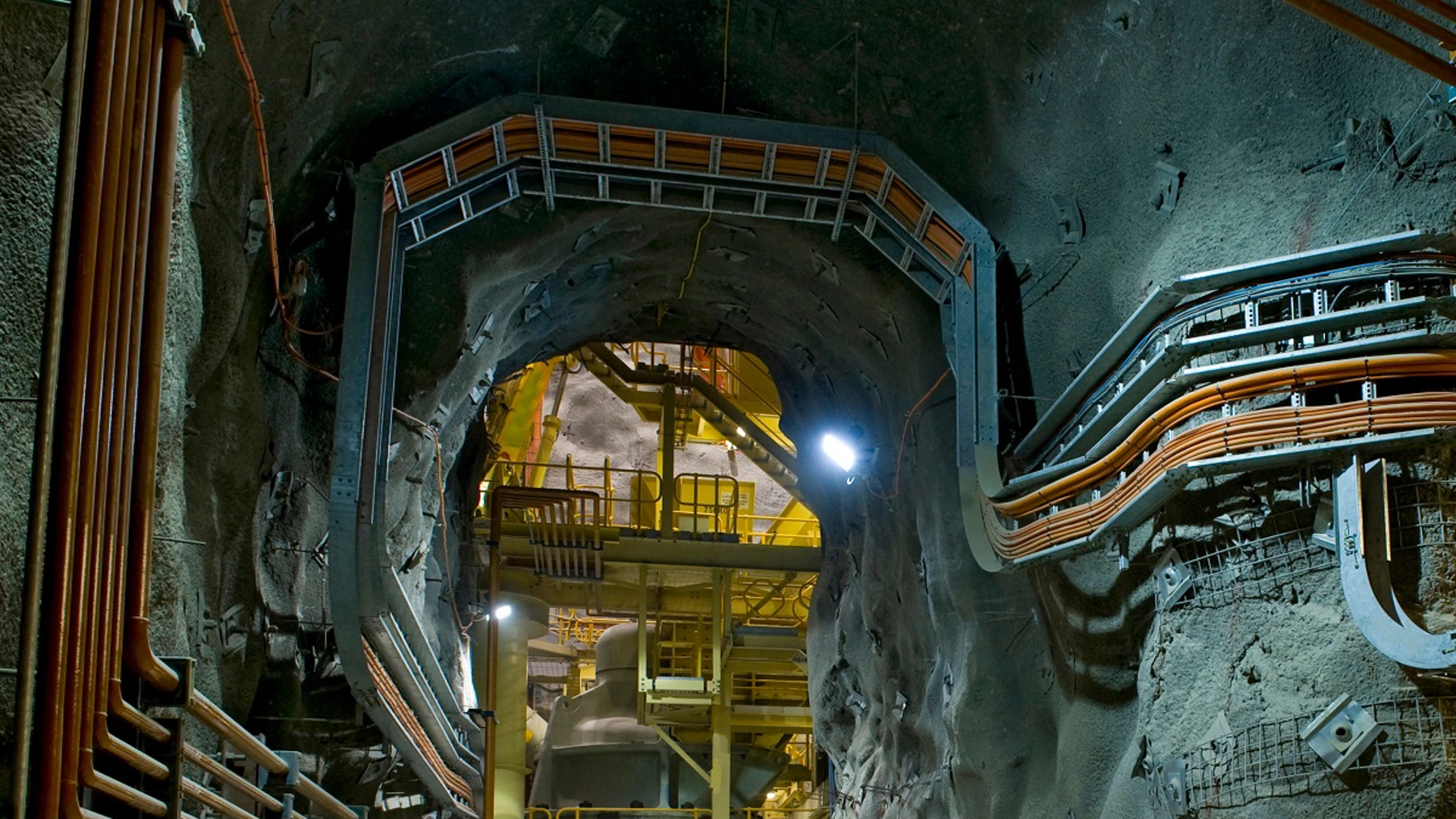 Mining underground Infrastructure, underground gold and copper mine in Australia.