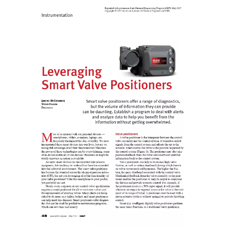 文章：使用智能阀门定位器