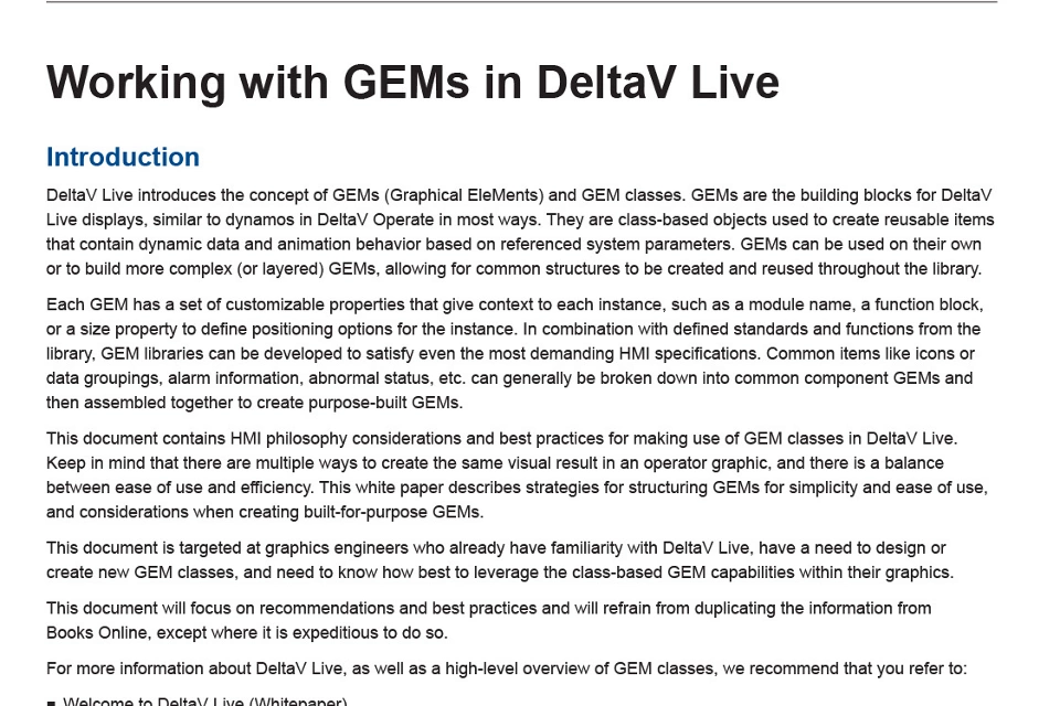 DeltaV Live 的 GEM 使用指南